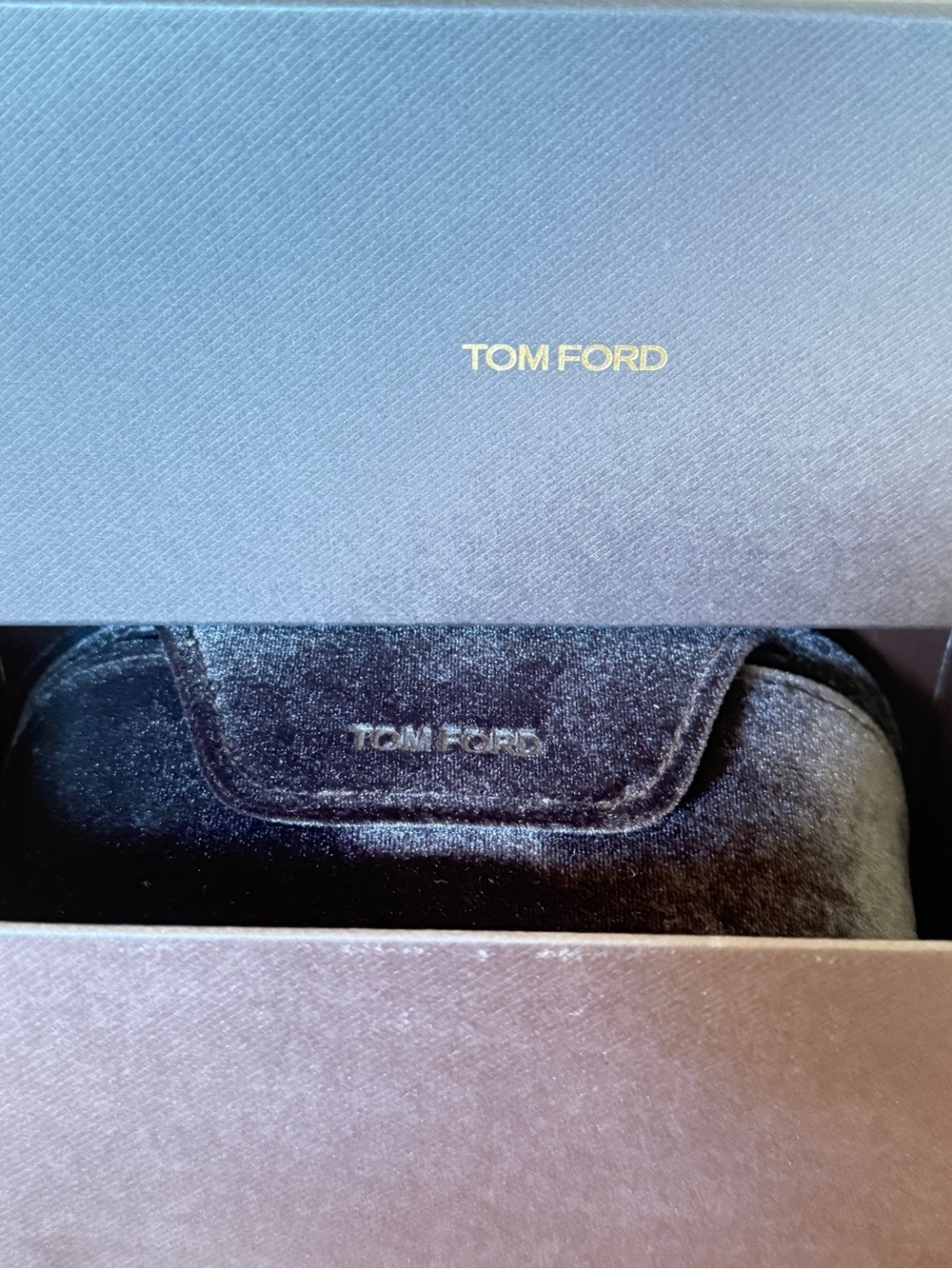 Tom Ford Black Velvet Sunglasses Case with Branded Box
